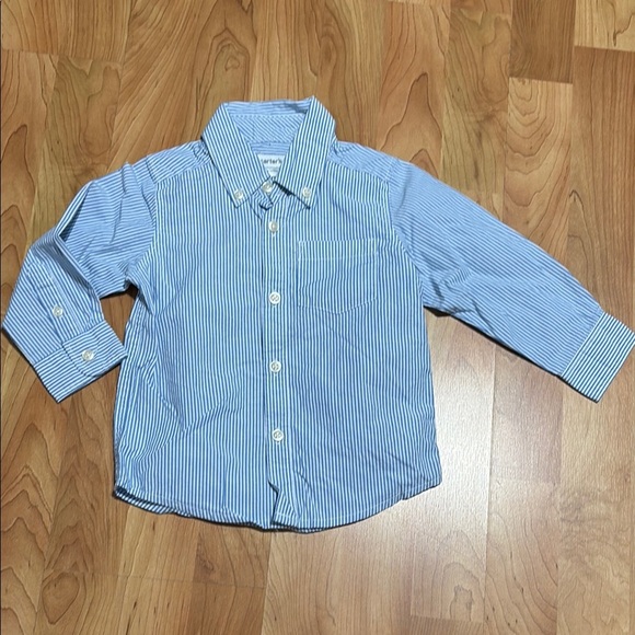 Children's Blue Striped Button-Up Shirt - Picture 1 of 3